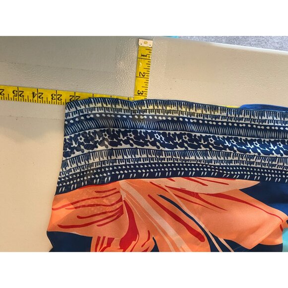 Soft Surroundings Blue Floral Print Dress Sheer Overlay 3/4 Sleeves Medium - Picture 12 of 13